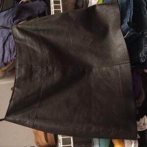 Leather mini skirt
